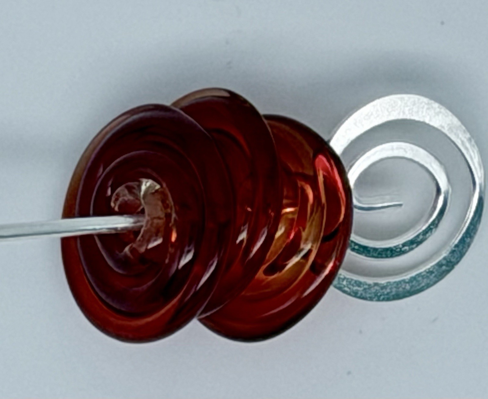 Lot Of 7 Handmade Artisan Lampwork Disc & Cube Nugget Beads Approx 12mm & 8x15mm