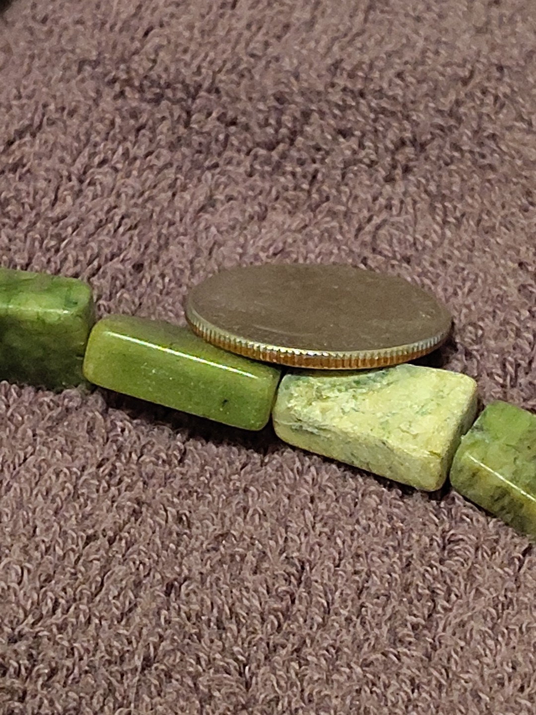 Jadeite Green Glass Beads on 15″ string Fire Mountain Gems New 22 Gem Stones