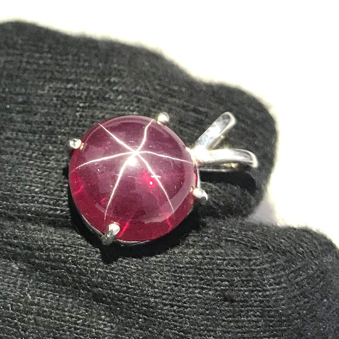 Red Star Ruby Gemstone 925 Solid Sterling Silver Pendant Stone Size 10x10mm Gift
