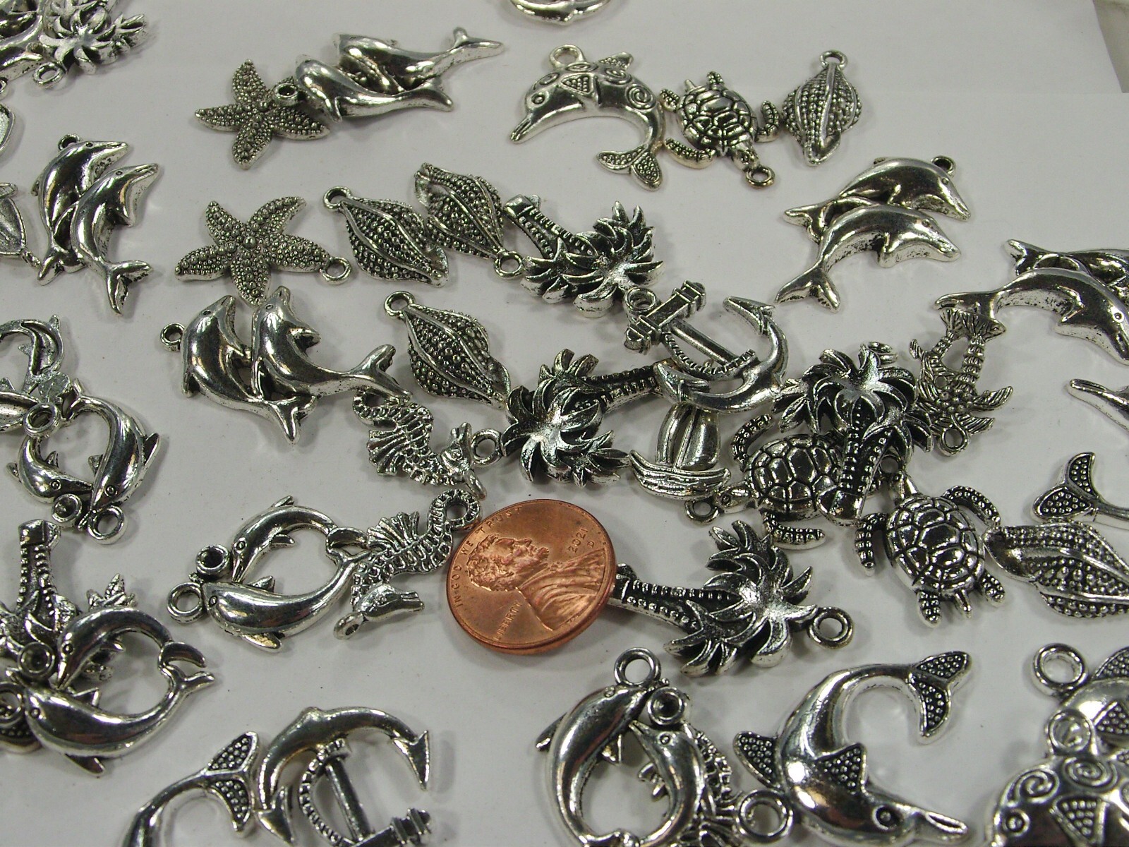 275 Pieces Assorted Sea Life Zinc Alloy Metal Charms Wholesale Bulk (PMS-51) ⭐