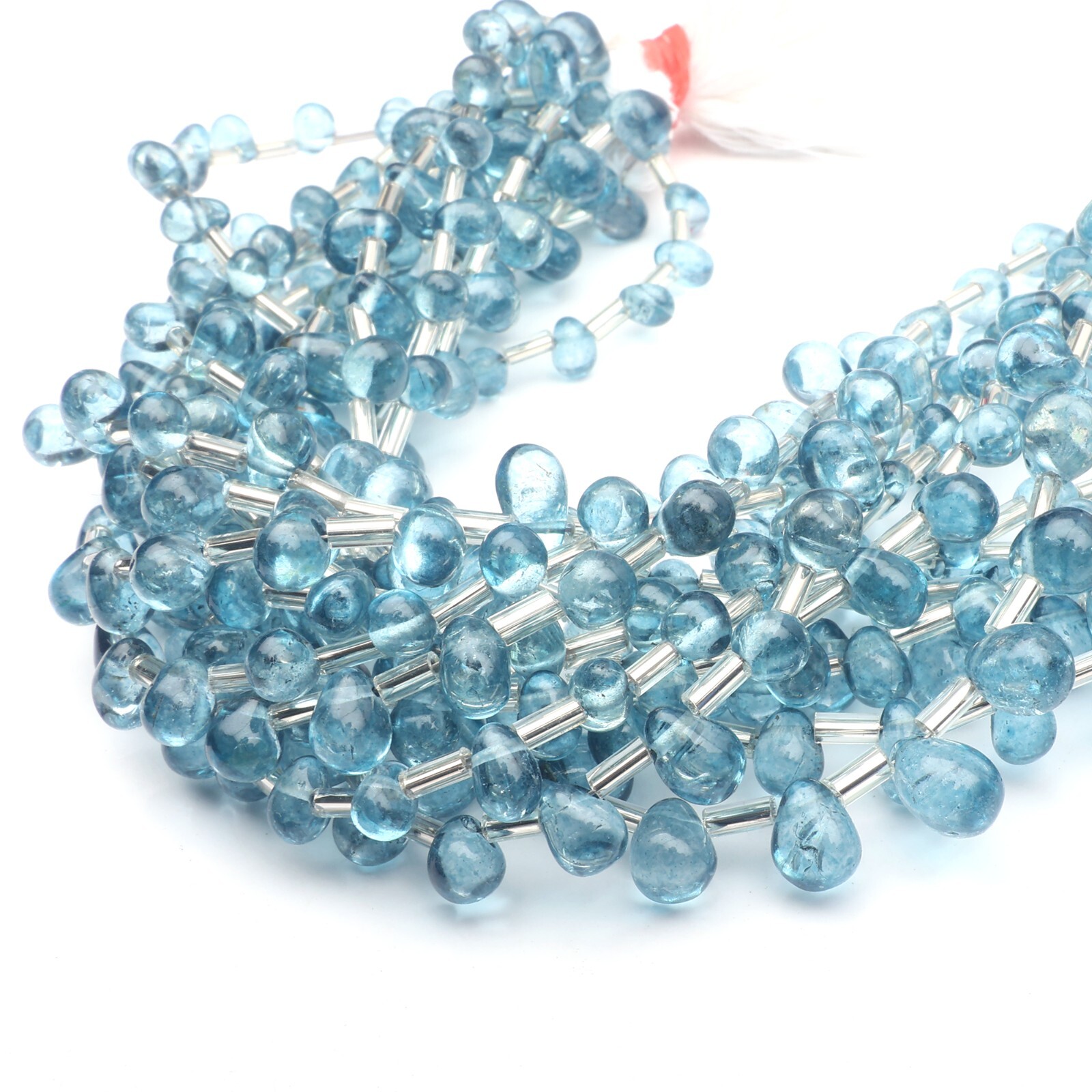 London Blue Topaz Beads 16 Inch Strand 6-8 MM Beads Smooth Drop Gemstone Beads