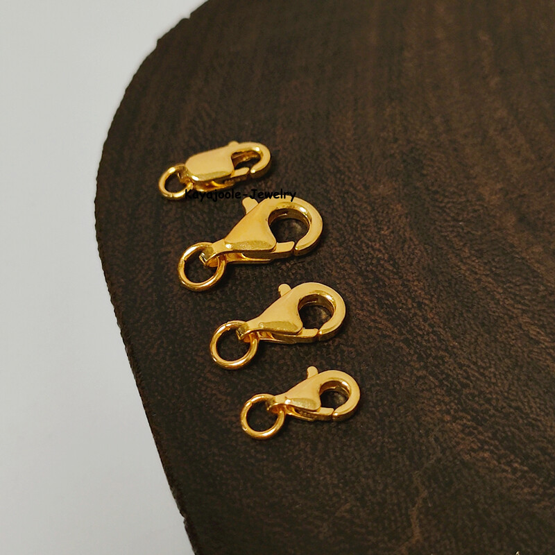 Pure 999 24K Yellow Gold Lobster Claw Clasp Extend Connector Diy For Chain
