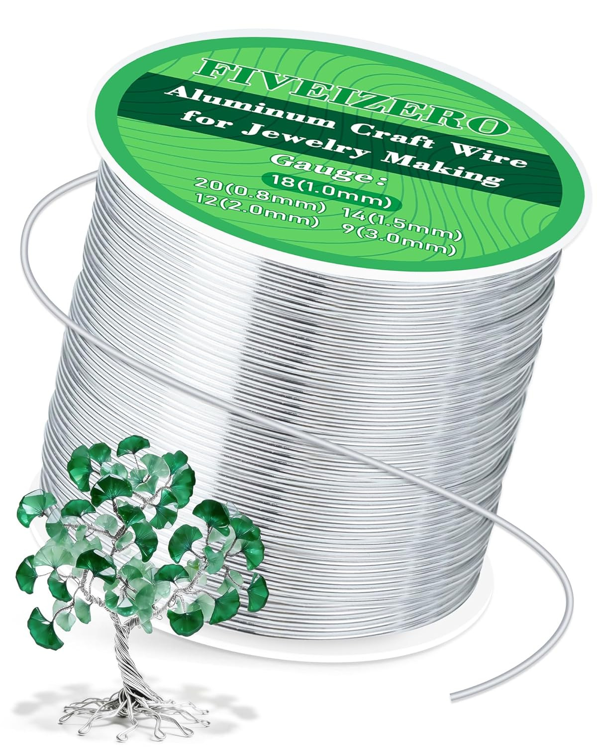 FIVEIZERO 18 Gauge Aluminum Craft Wire 328Ft,Armature Wire for Sculpting, Bendab