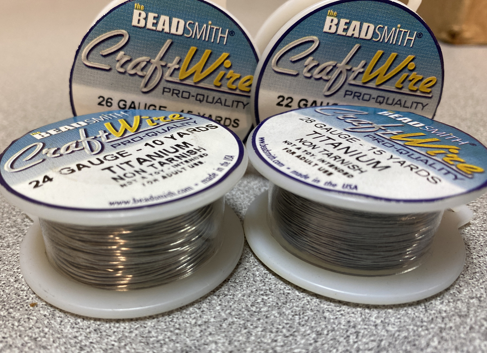 BEADSMITH Craft Wire TITANIUM 22-28 Gauge NEW