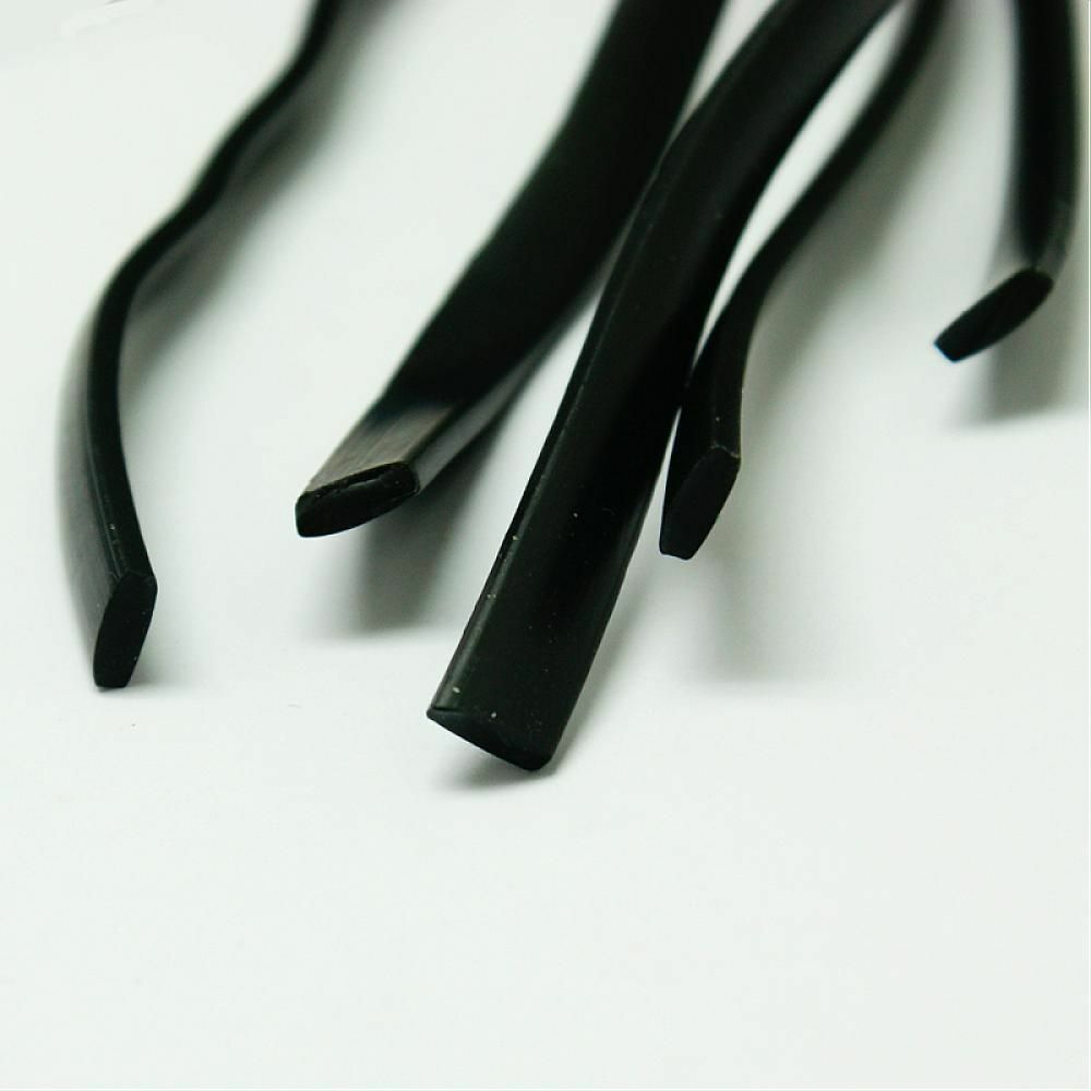 Rubber Beading Cord 10 Strands Black Flat Bracelet Jewelry Making 1m/strand Kit