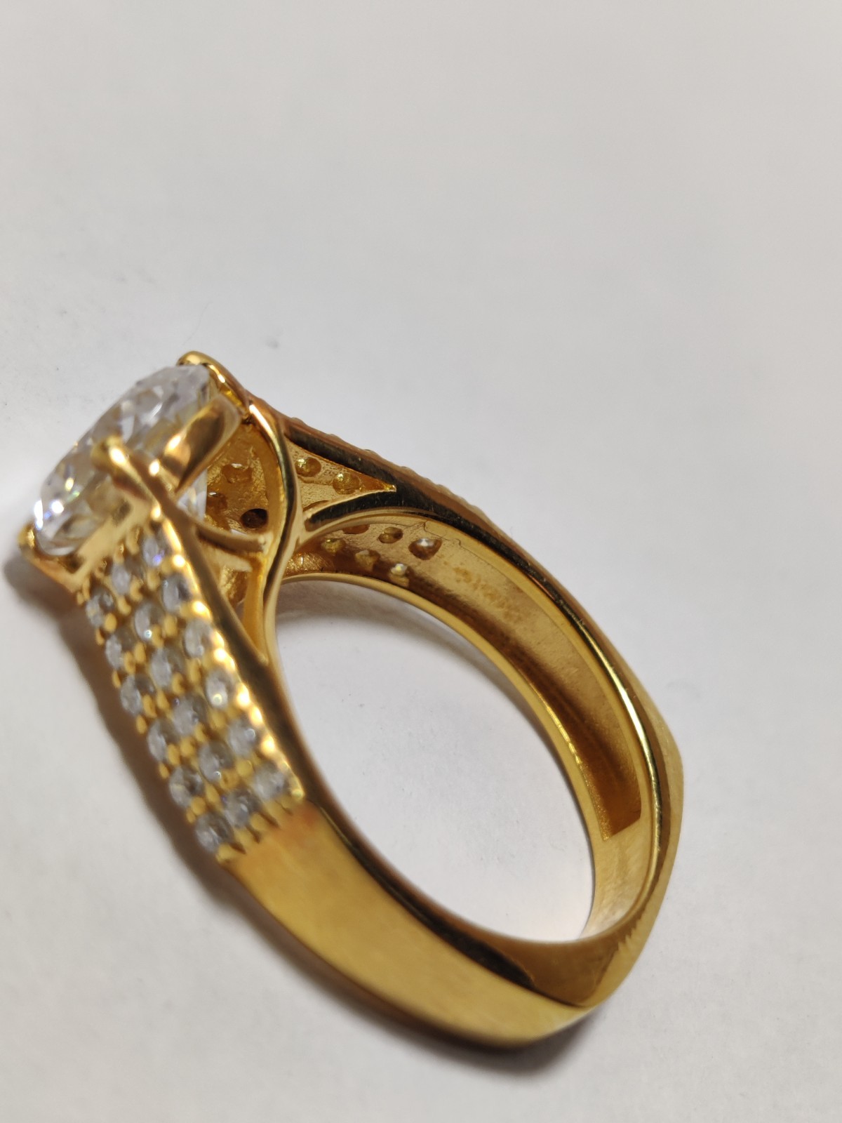 2ct 8mm Moissanite Engagement Ring 925 Sterling Silver 14K Gold Plated Wedding .