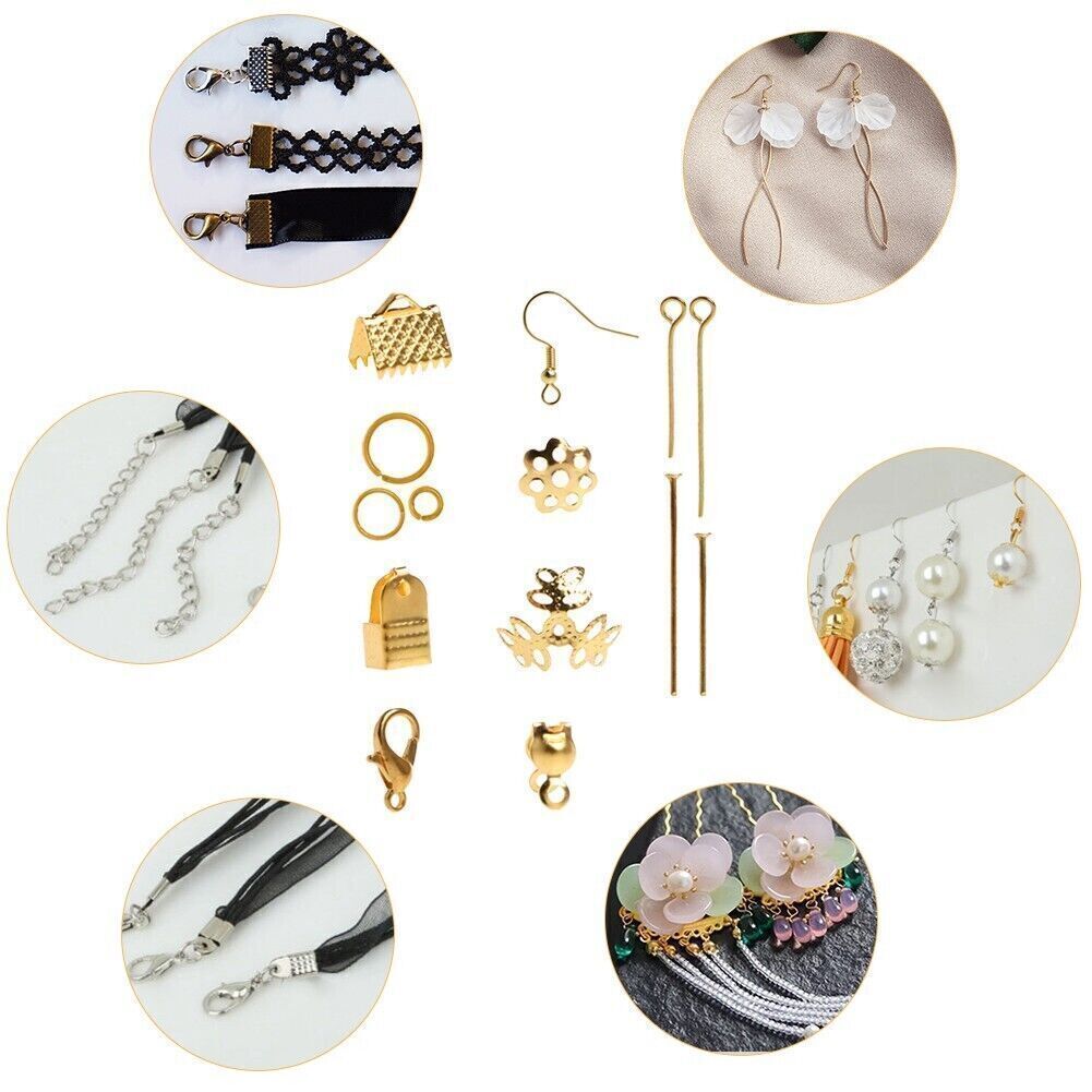 Jewelry Making Supplies Kit Findings Wire Wrapping Pliers Necklace Repair Tools