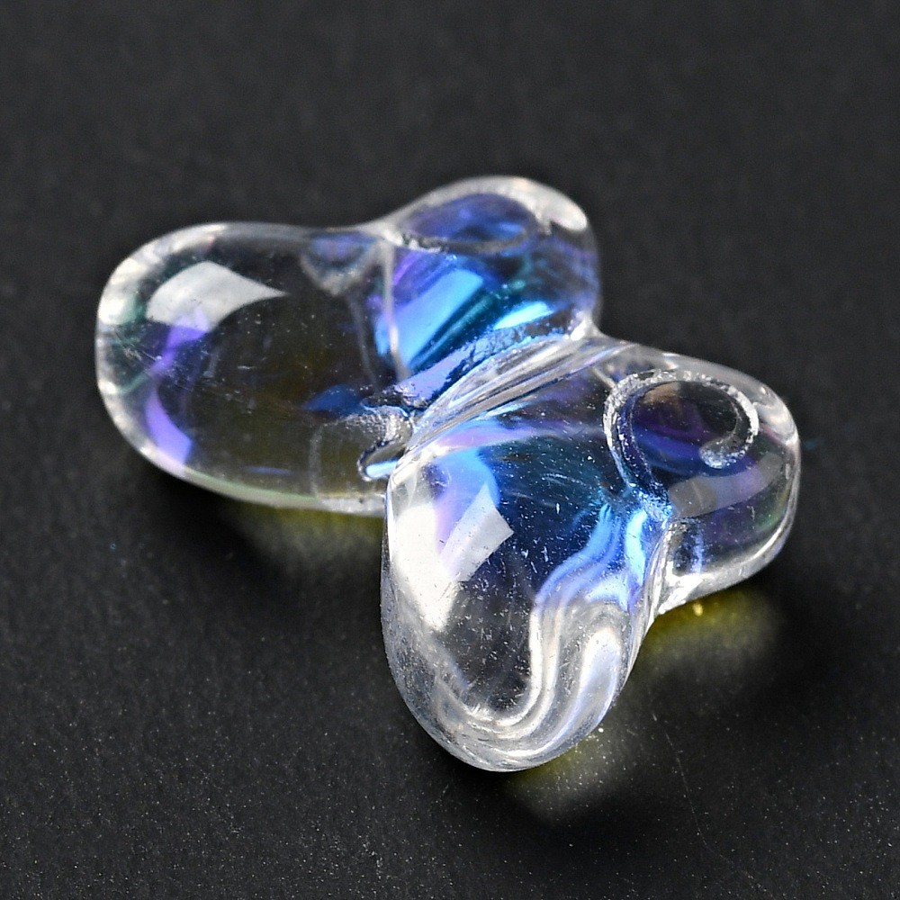 200pcs Transparent Butterfly Baking Paint Glass Beads Glitter Powder for Jewelry