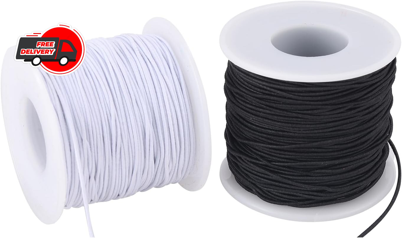 Stretchy String for Bracelets, 2 Rolls (1.0mm) 330 Feet Sturdy Elastic String C
