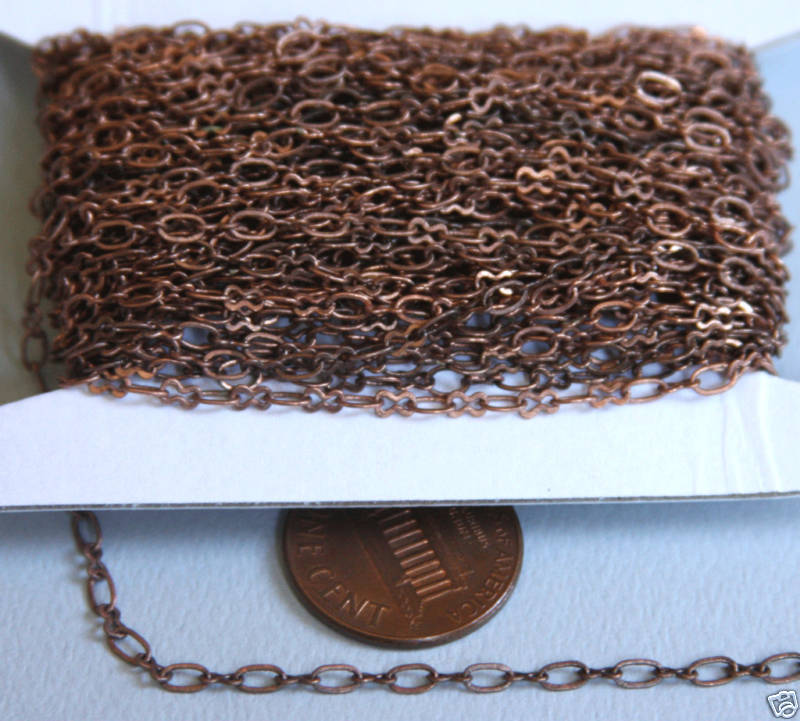 10ft Antiqued Copper Figure 8 Connector Chain 2.5X3.1mm