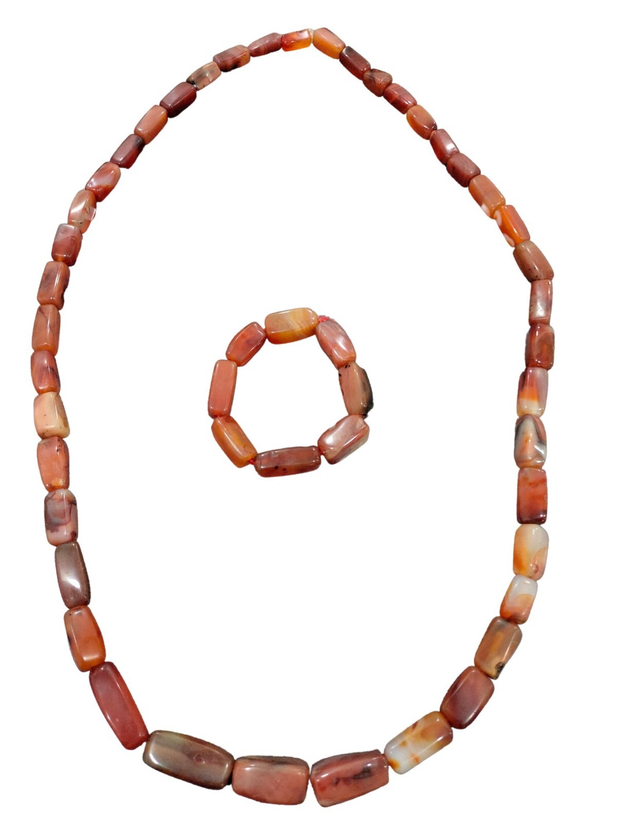 Original Agate Necklace With Agate Bracelet, Igbo, Benin Beads African Jewelry