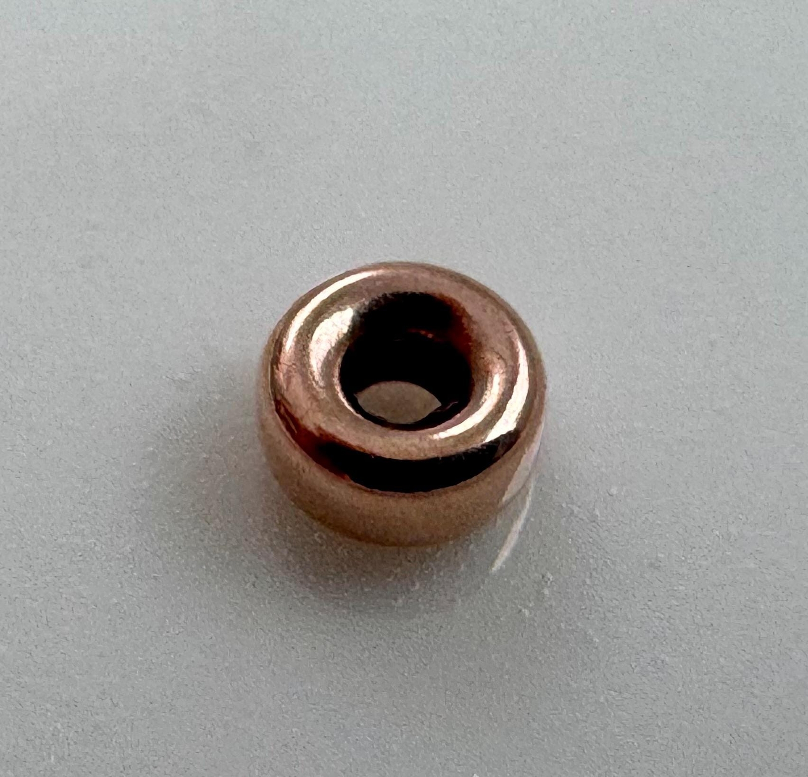 20 pcs- 3mm Roundel Spacer Bead 1mm hole size Rose Gold Filled 14K (P6467)