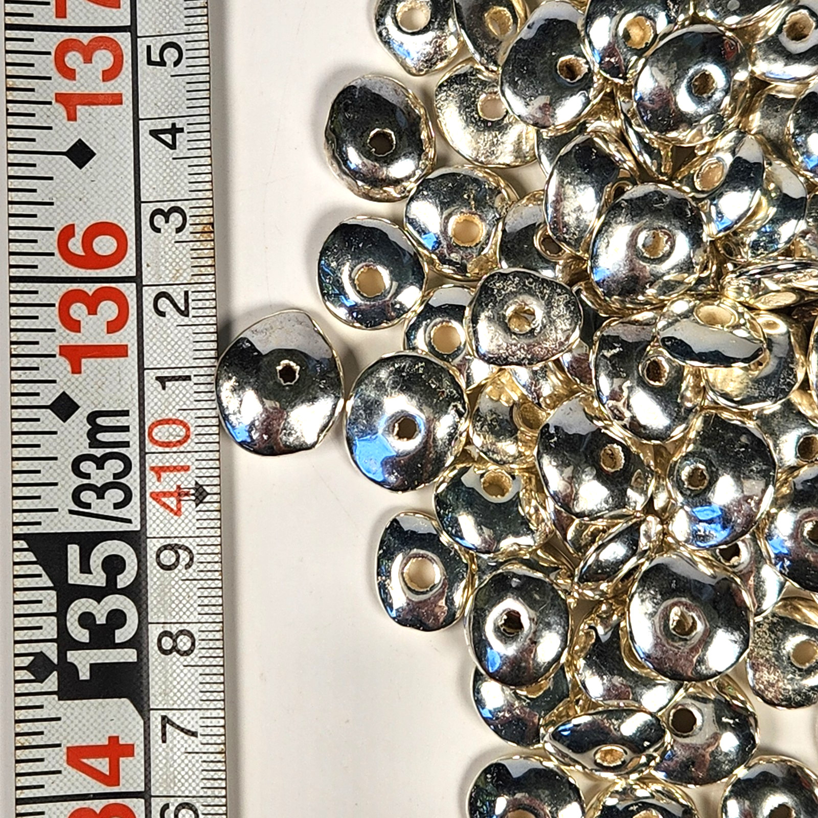 1500 Pcs 2.4lb Discontinued Greek Mykonos Metalized Ceramic Beads DIY Jewelry