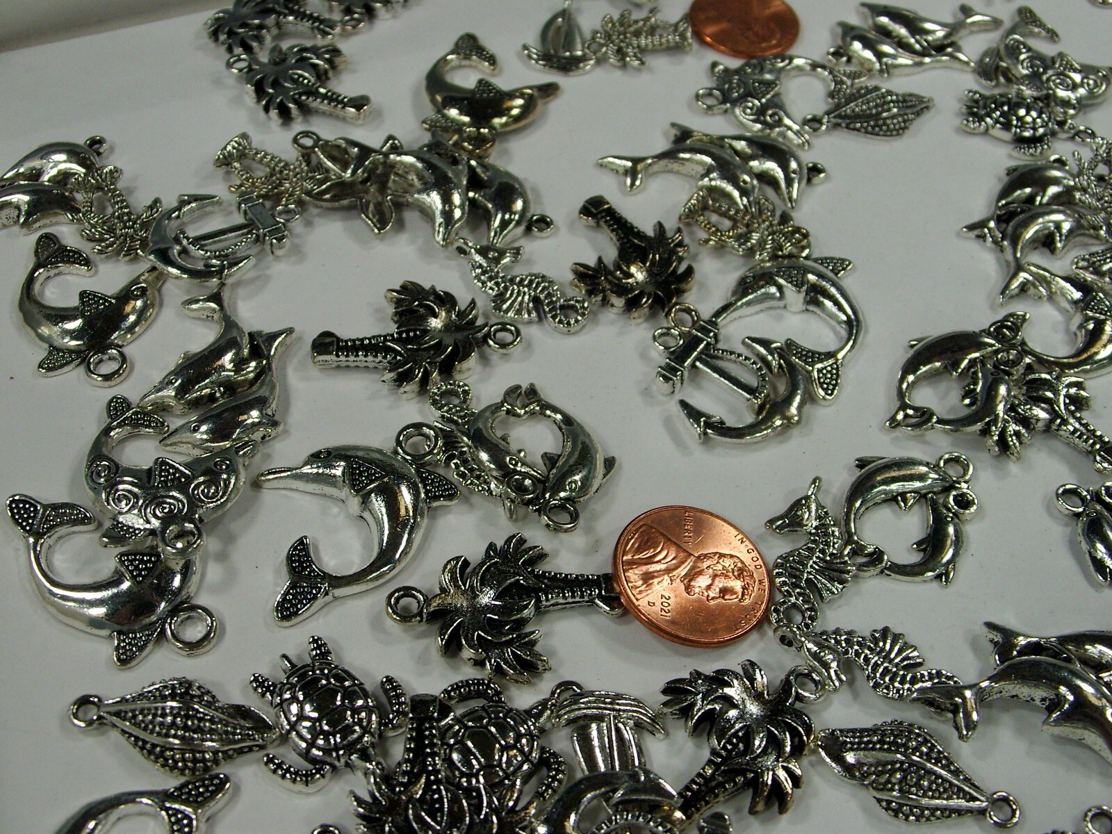 275 Pieces Assorted Sea Life Zinc Alloy Metal Charms Wholesale Bulk (PMS-51) ⭐