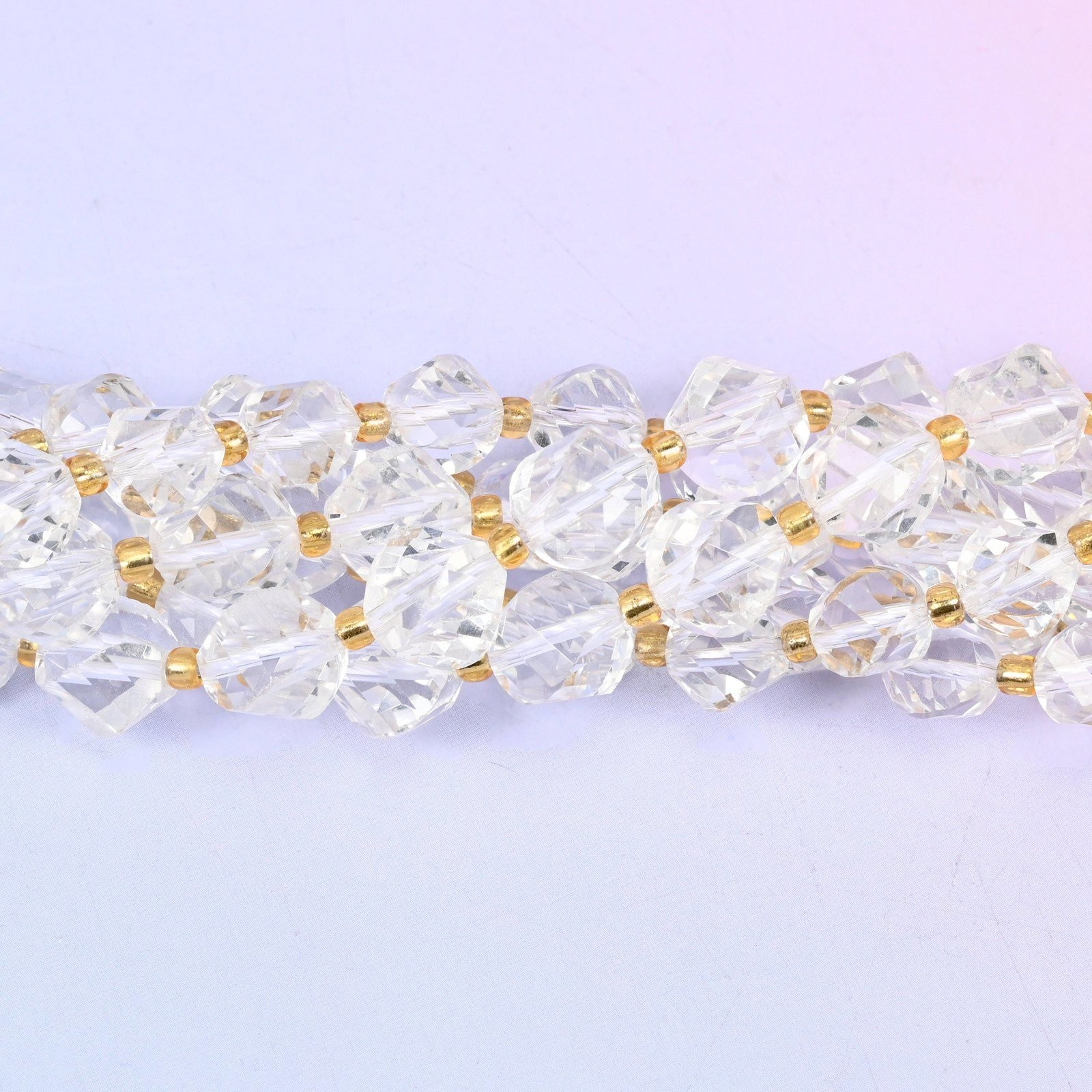 Clear Quartz Faceted Spiral Twist Beads: Size 8mm 10mm, Jewelry Making