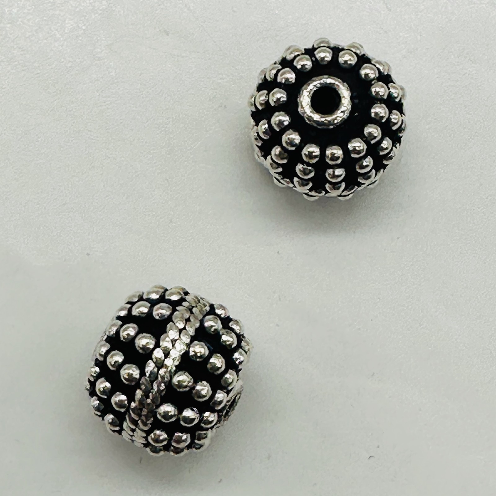 Bali Beads of Incredible Solid Sterling Silver | 12x11mm | 6 gram each| 2 Beads|