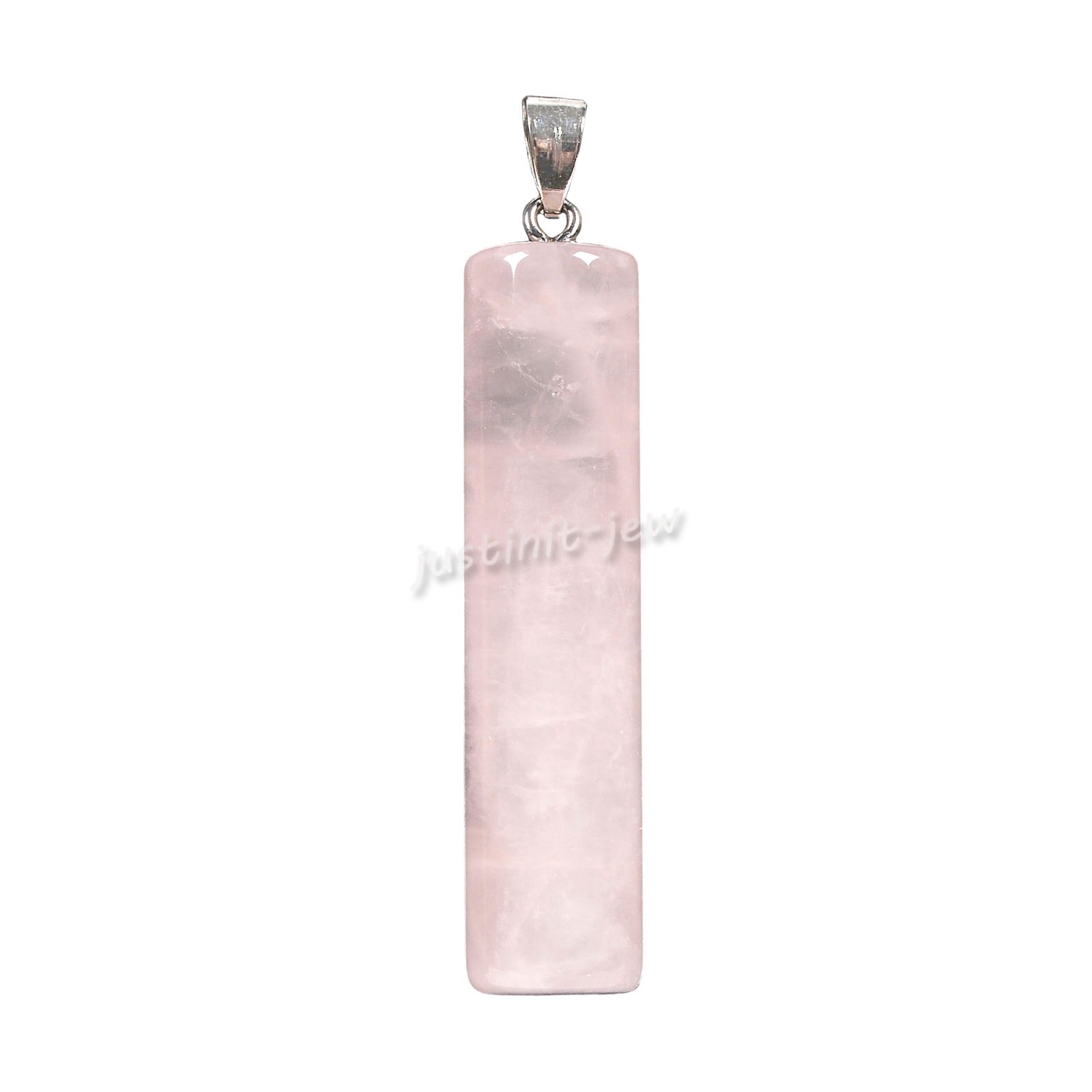 50mm Natural Gemstone Fashion Cylinder Pendant Necklace 22 inches