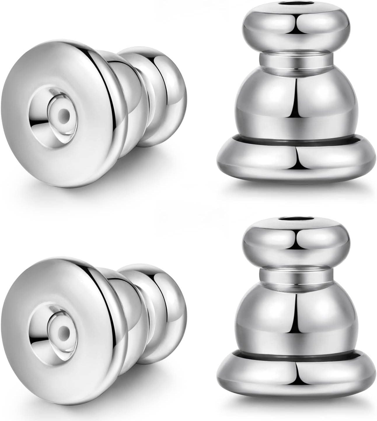 Locking Earring Backs for Studs, Hypoallergenic Silver Bullet Earring Backs Repl
