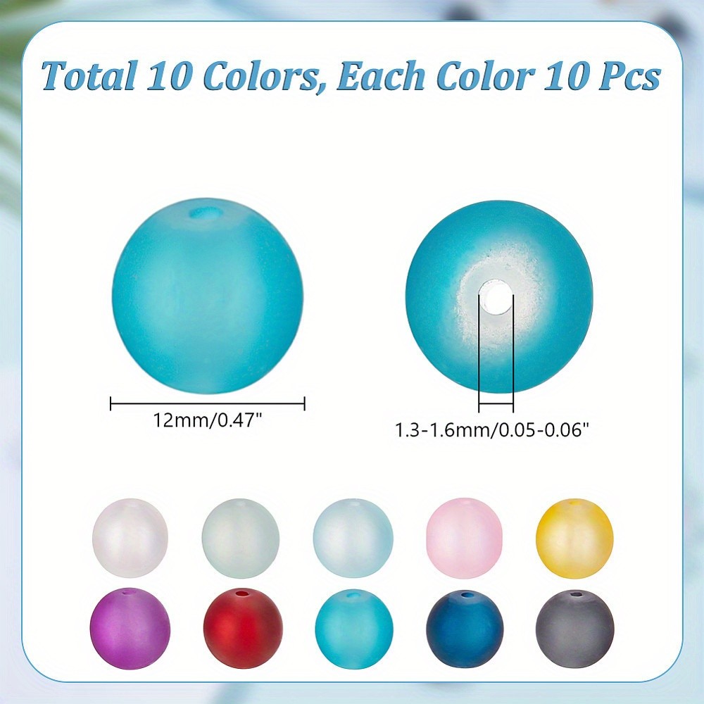 1set 100pcs 10 colors Transparent Glass Beads Strands for Beading Jewelry