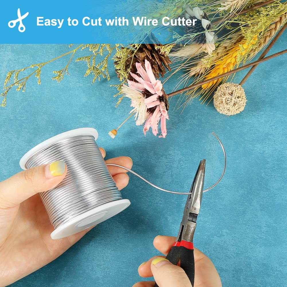 15 Gauge Aluminum Wire, 164 Feet 1.5mm Bendable Metal Craft Wire for Jewelry