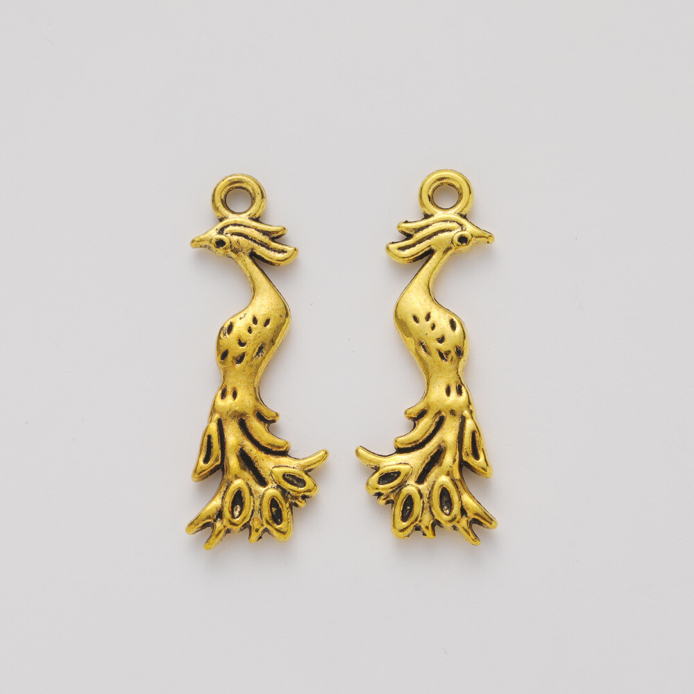 20pcs 31*11*3MM Alloy Charm Peacock Pendant for DIY Jewelry