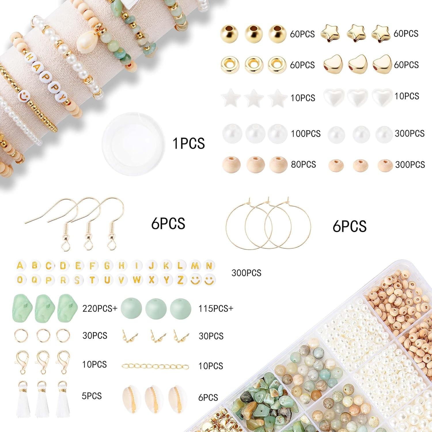 Jewelry Making Supplies Kit Natural Stone Beads for Irregular Natural Stone w…