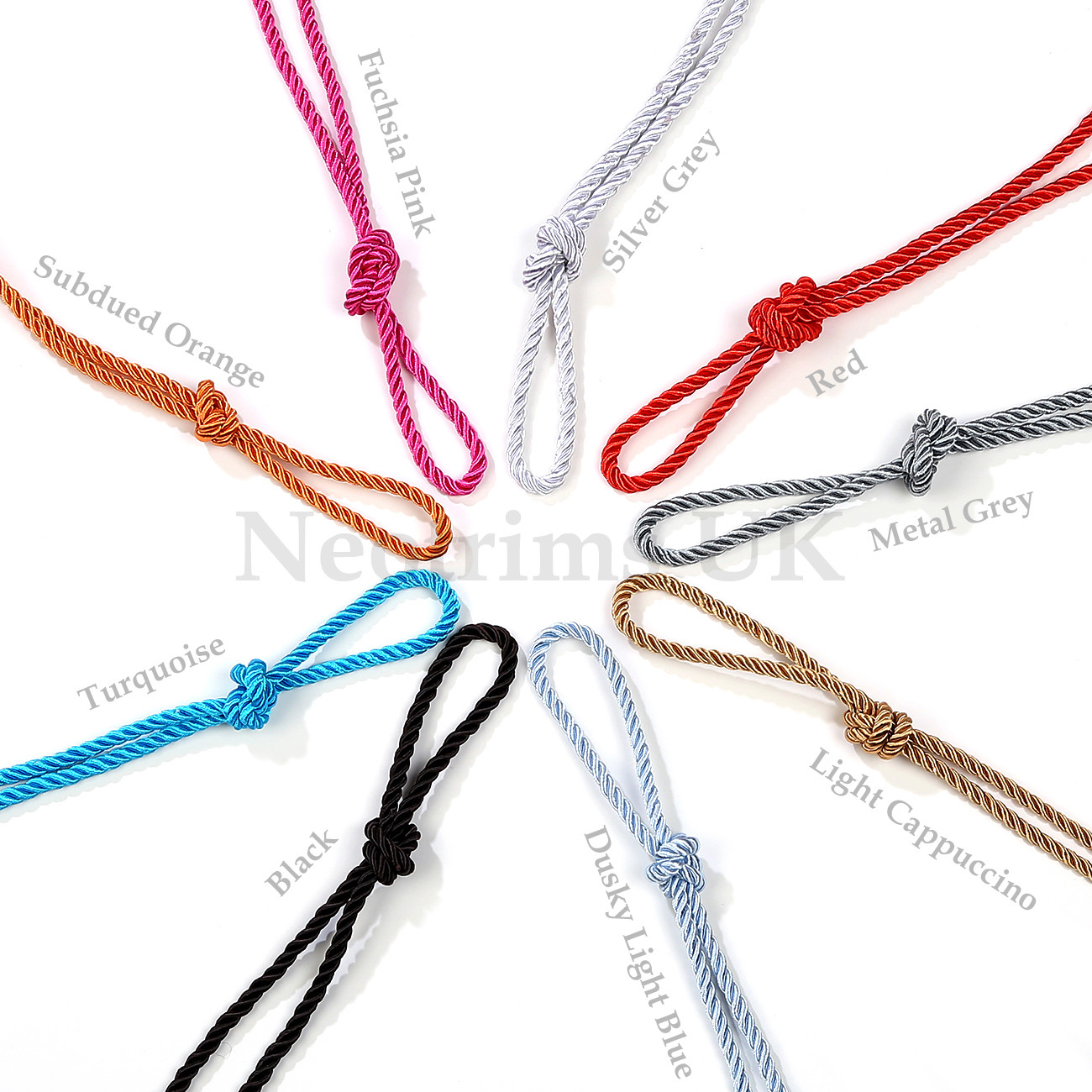 Twisted Cord Silky Barley Twist Satin Rope 6mm Thick Furnishing Piping 3Ply Trim