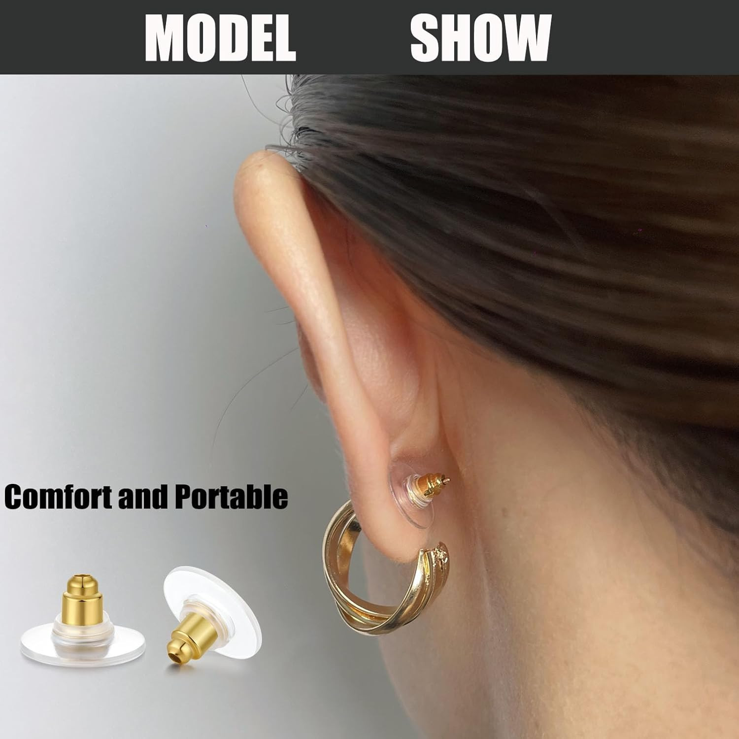 100pcs Fishhook Earring Backs Replacements for Stus – Bullet Clutch Back Earring