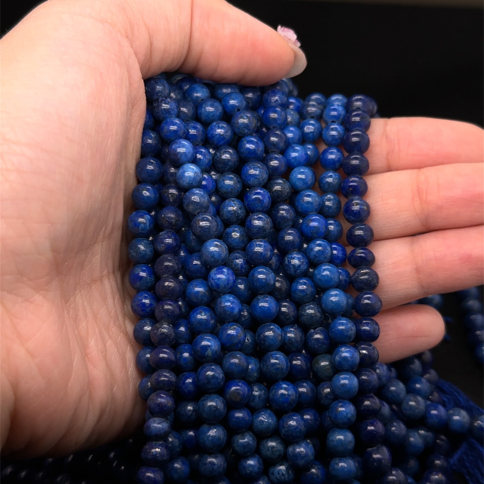 6mm lapis beads natural 16″ craft beads stone semi-precious chakra beads boho