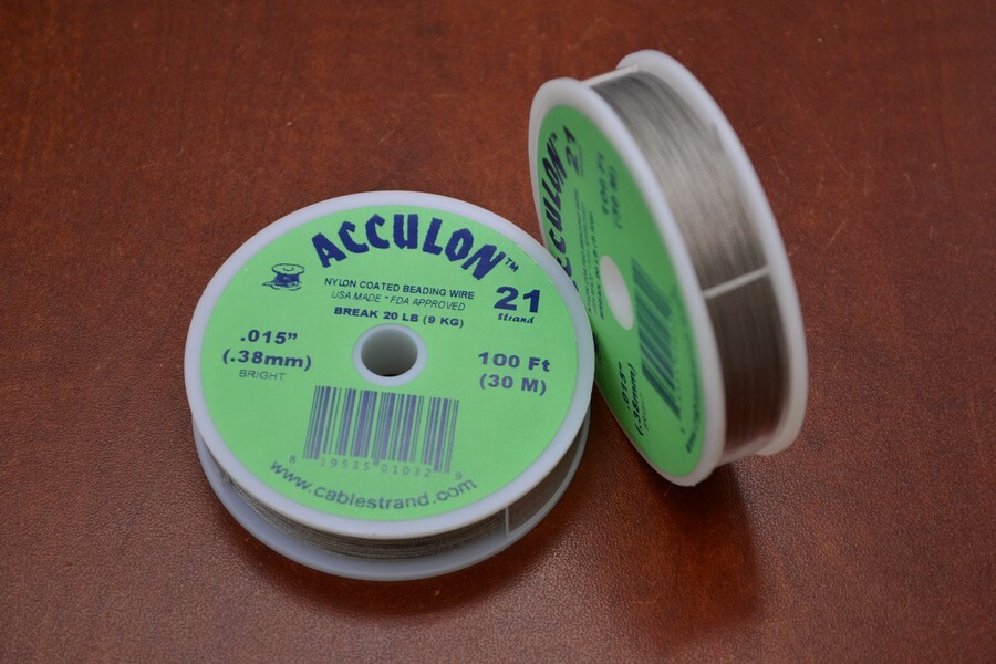 ACCULON BRIGHT 21 STRAND BEADING WIRE .015″ (.38mm) 100 FEET