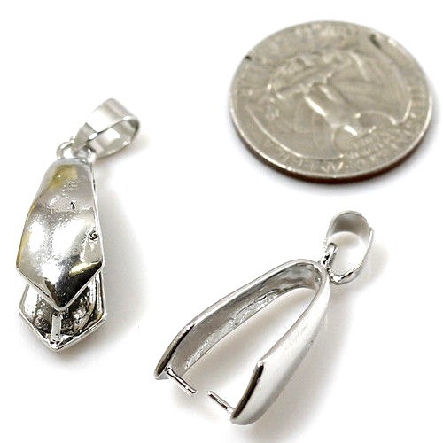 Silver Bail Large 25x10mm Connect Pendant 2pcs Lead-Free Jewelry Findings DFD23