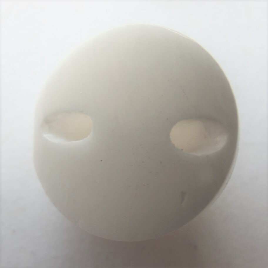 MS Bone Double Moon Face Closed Eyes Drilled Button Bead 13mm (2) Flat Back Bali