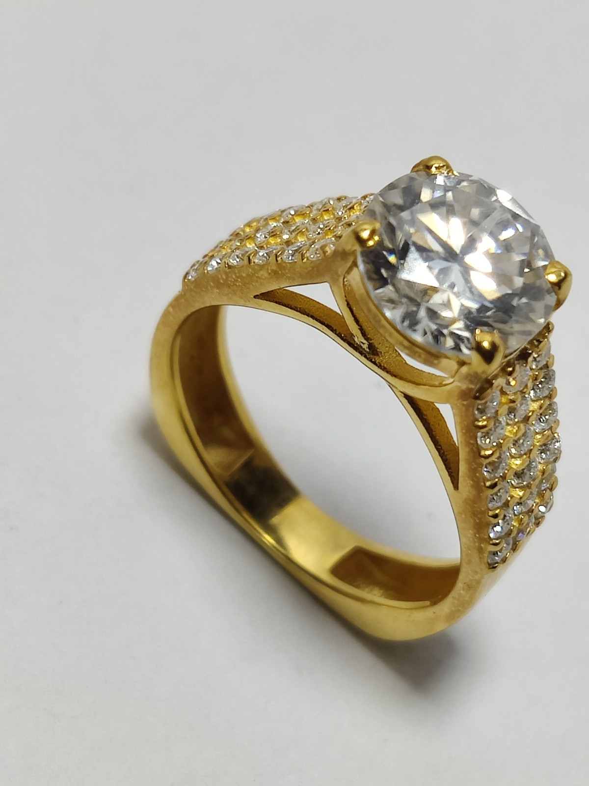 2ct 8mm Moissanite Engagement Ring 925 Sterling Silver 14K Gold Plated Wedding .
