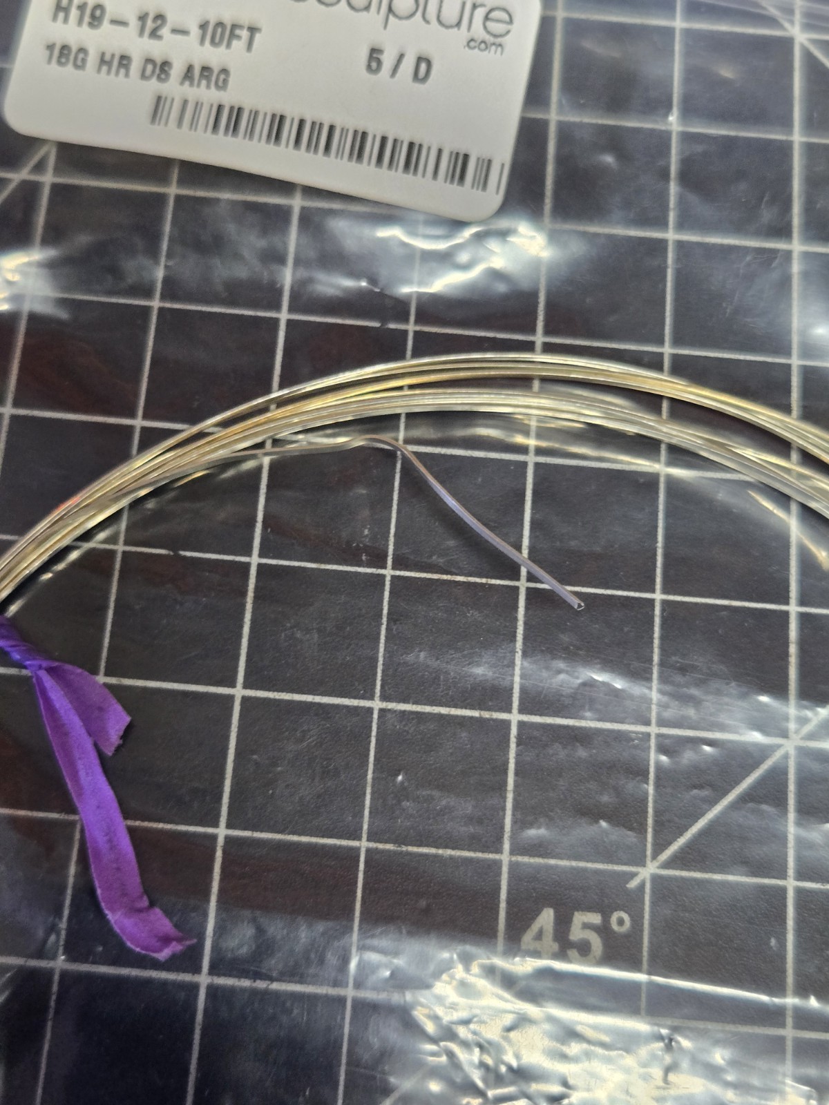 Argentium Wire 18g (gauge) Half Round dead soft Silver 13.7g Metalsmith Jeweler