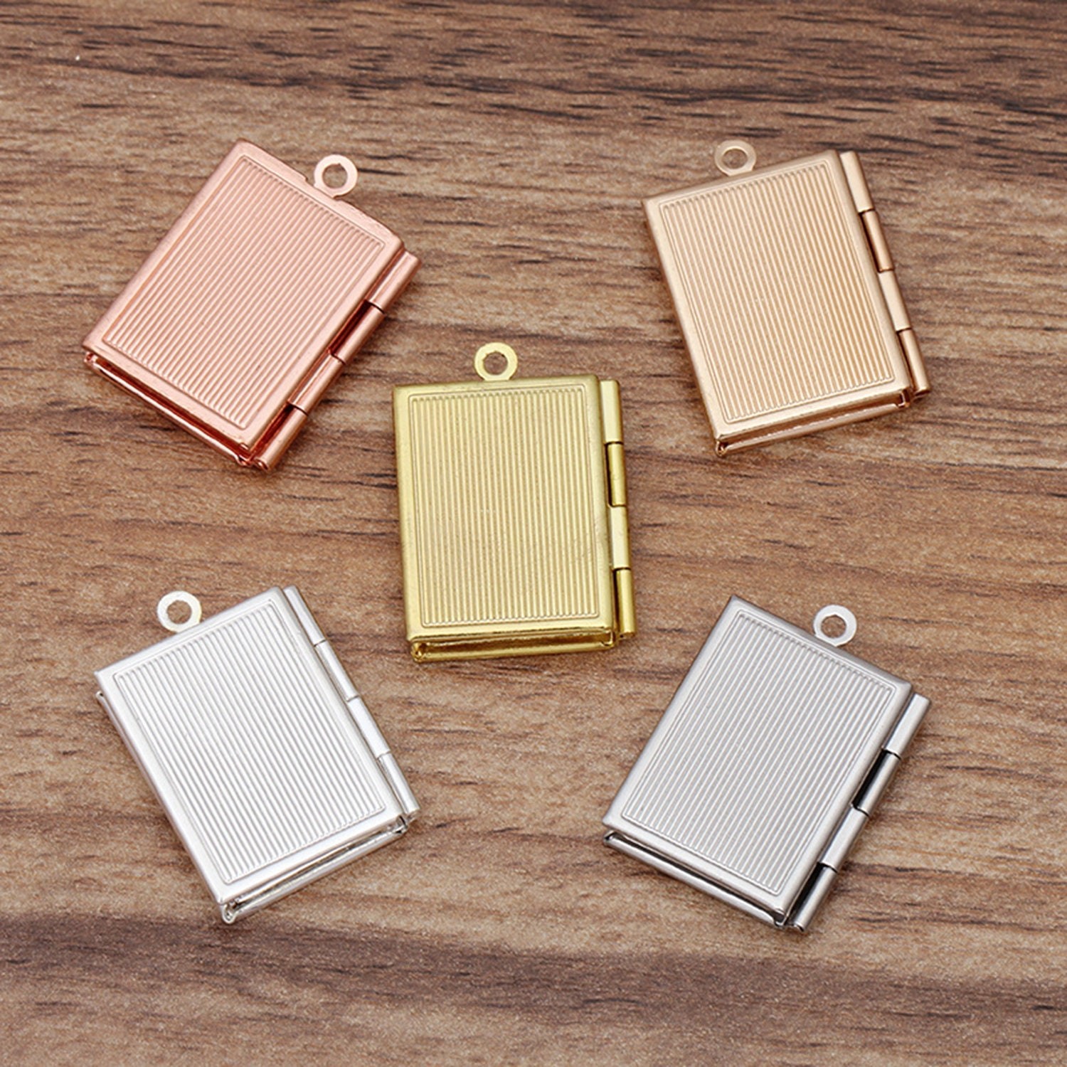 5PCS Brass BOOK Cabochon Locket Pendant, 19X26mm Multi Colors LMC07-04791