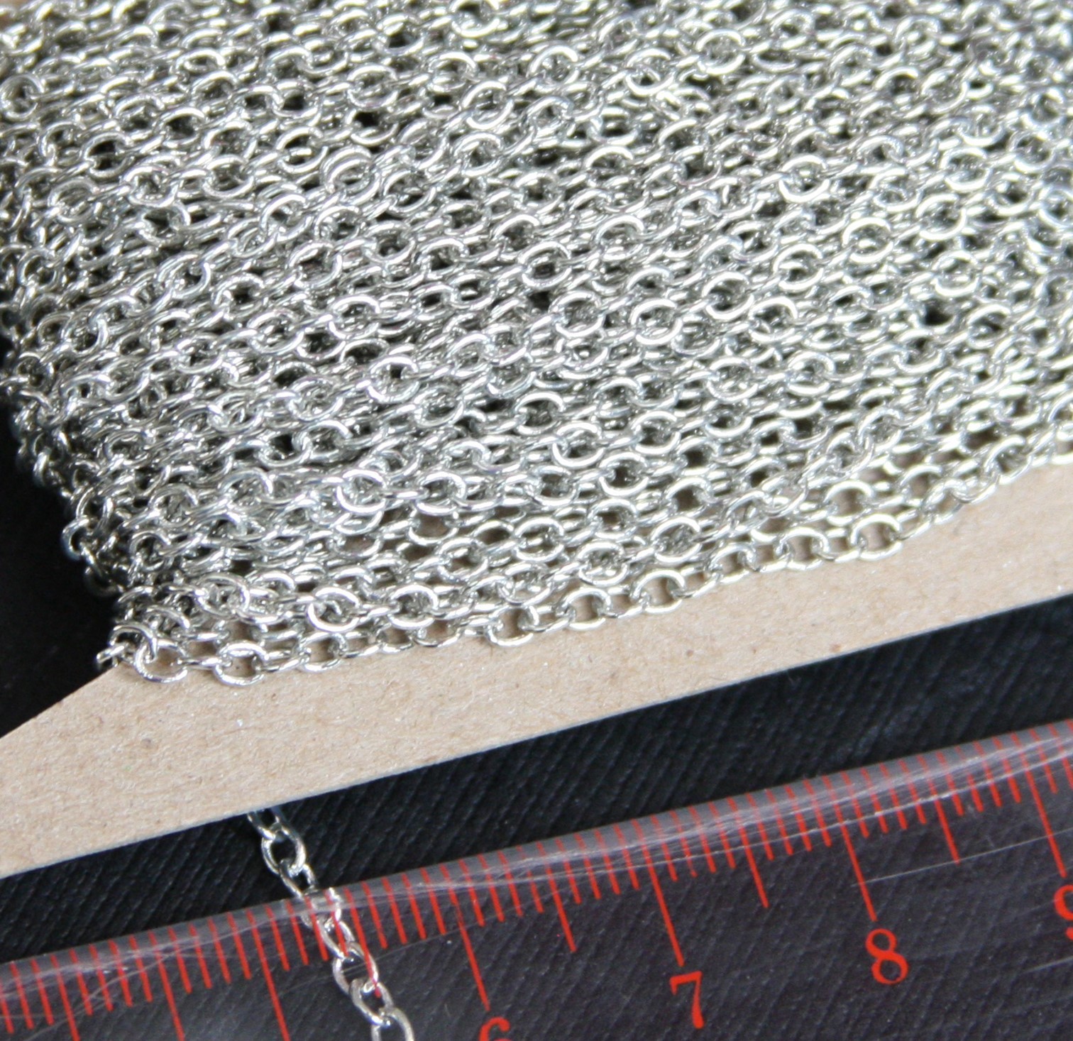 5ft of small cable chain round cable chain 2x3mm available in 6 colors