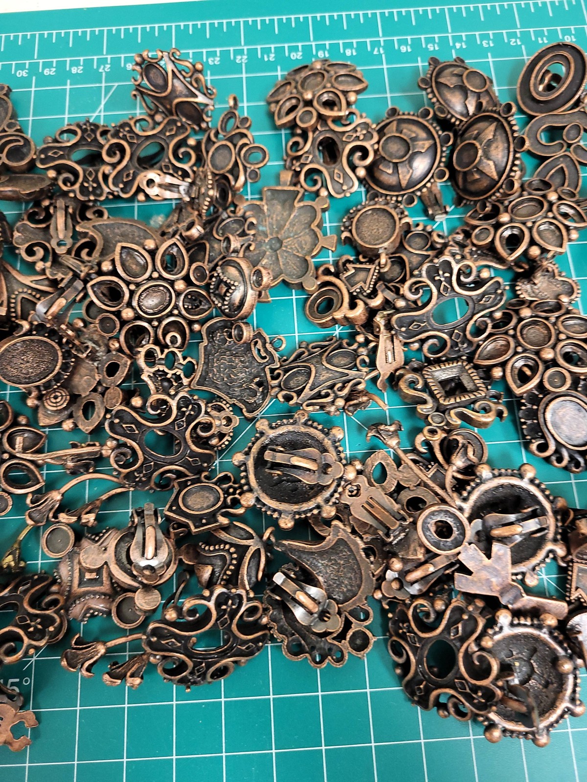 Steampunk Embellishment Bronze Tone Charms Earring Clip Mixed Lot Jewelry Making
