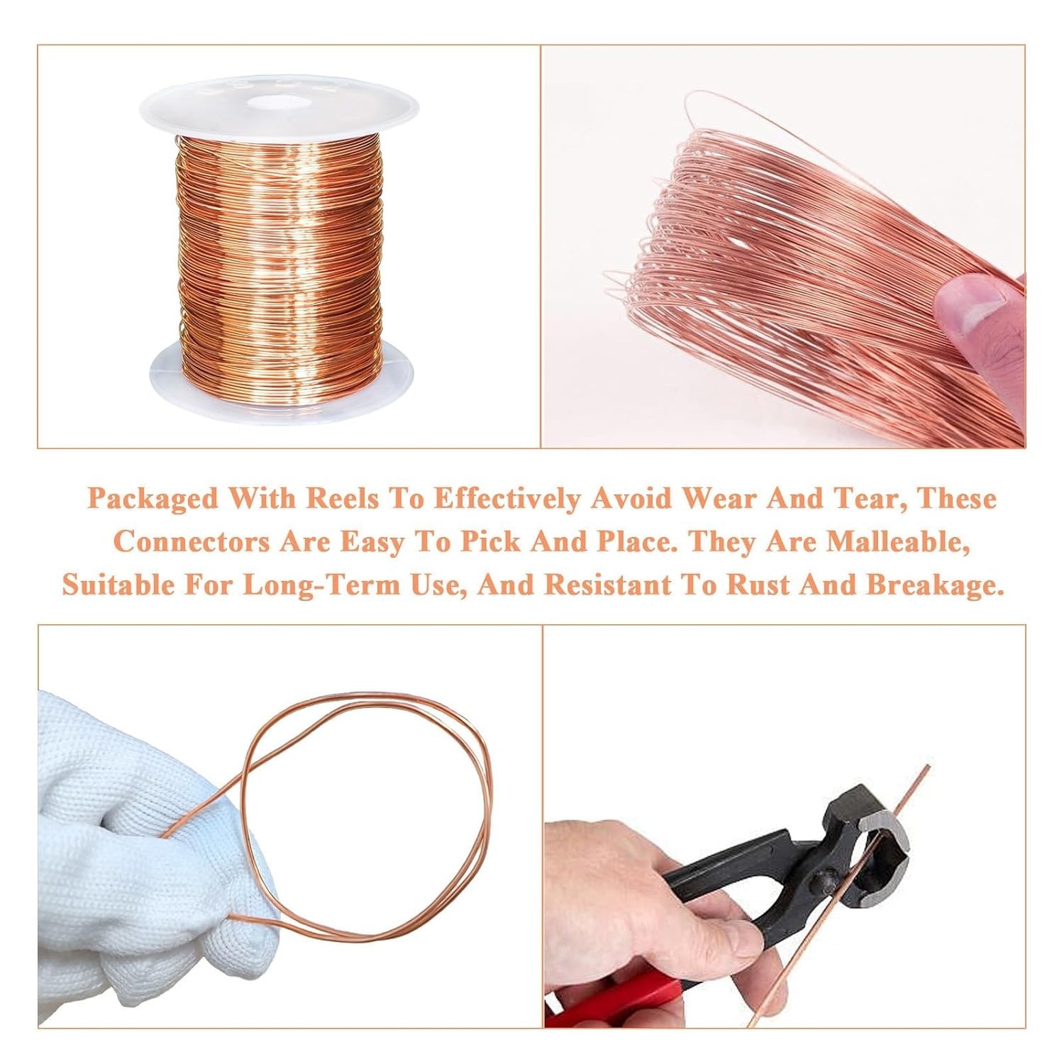 Copper Wire 99.98% Pure – 24 Gauge, 187FT, for Jewelry Making , Gardening, DIY