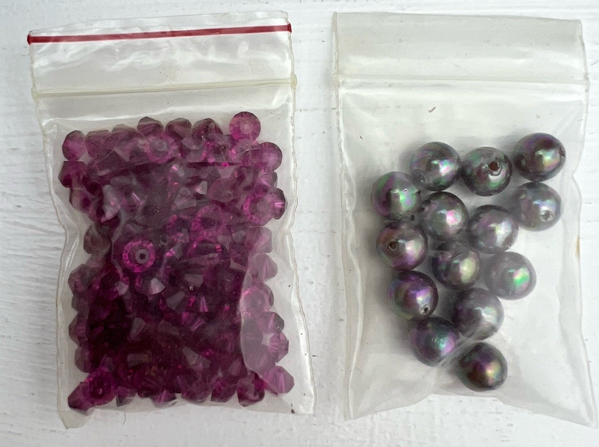VTG Pink Purple Stone Beads Ceramic Rose Quartz Art Deco Bib Collar Necklace LOT