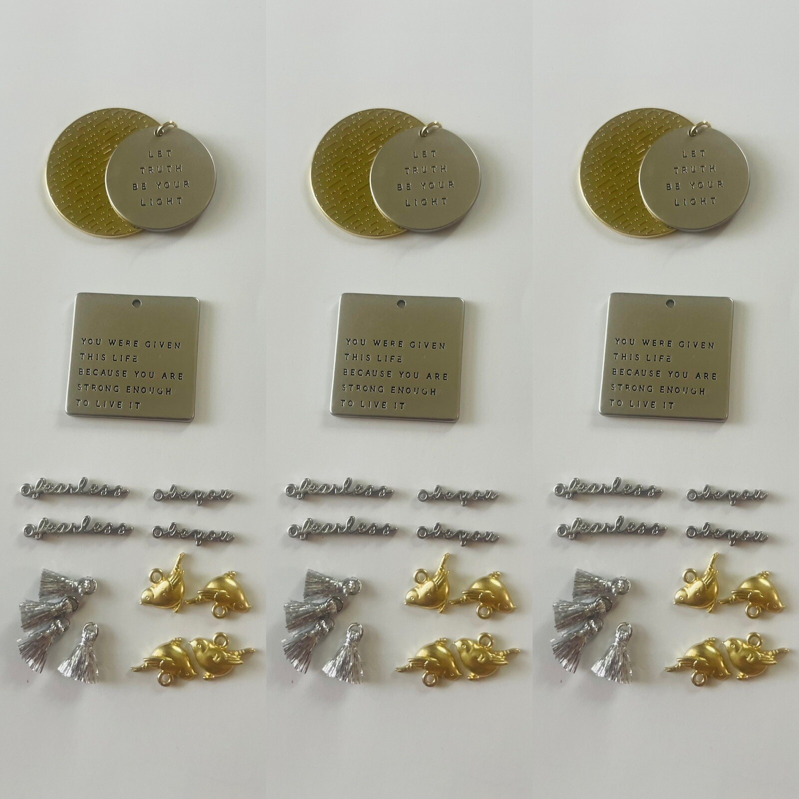 3 sets Jewelry Pendant Earrings Metal Charms Assorted Design DIY Jewelry Making