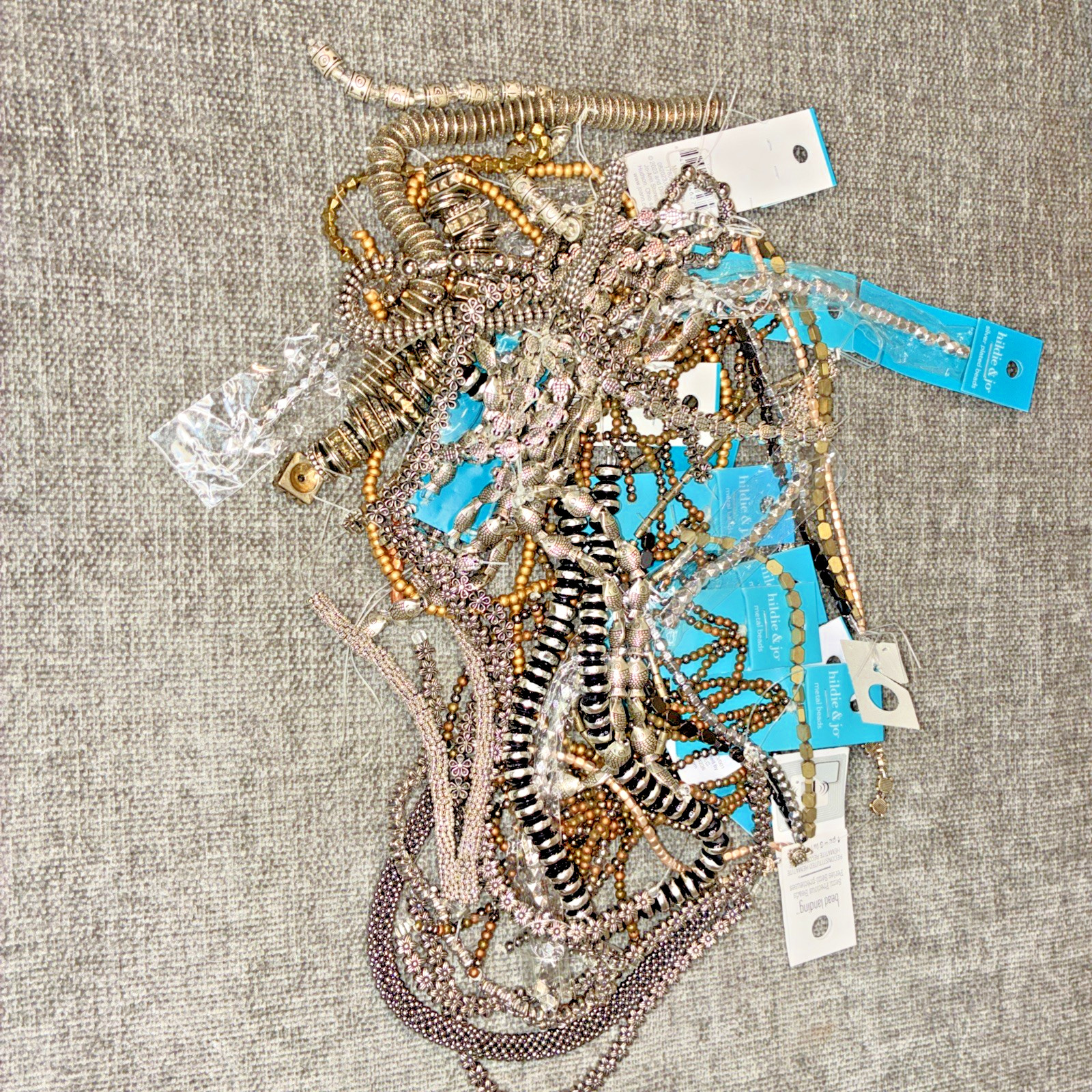 Large Bulk Lot 💥 Metal Beads 💥 JEWELRY MAKING – New – 25 Oz (0053)