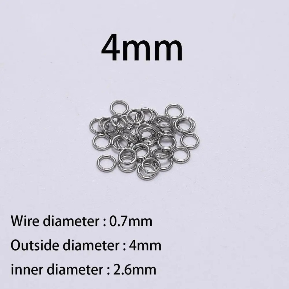200pcs Stainless Steel Split Rings: 3–5mm Jump Rings for DIY Jewelry – NEW