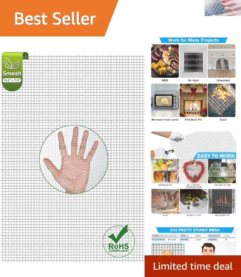 14.6″ x 11.4″ Heavy-Duty Metal Screen – 4.5mm Holes for Perfect Ventilation