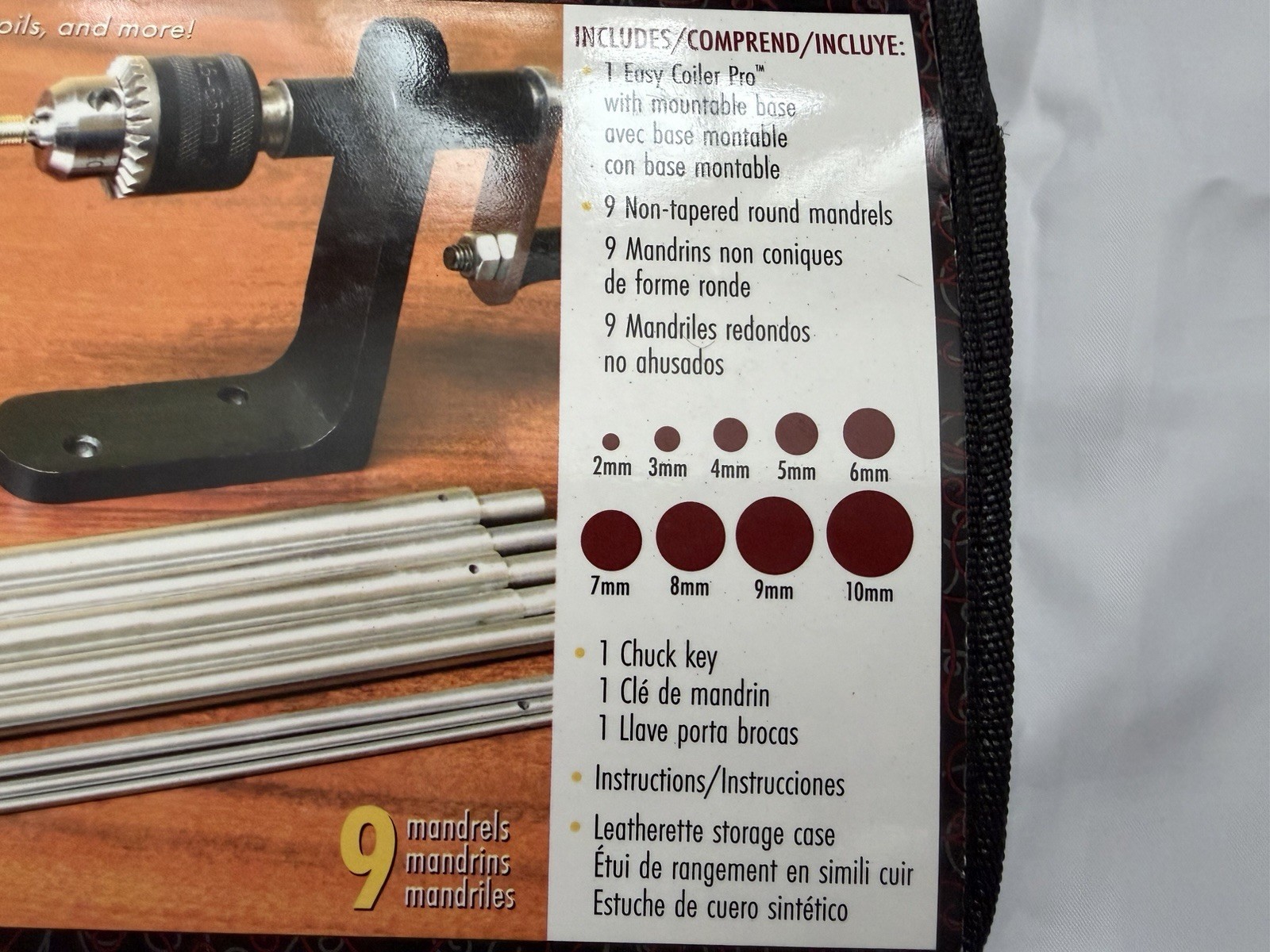 BeadSmith EZ Coiler Pro Deluxe Kit Wire Coil Tool 12 Mandrels Case