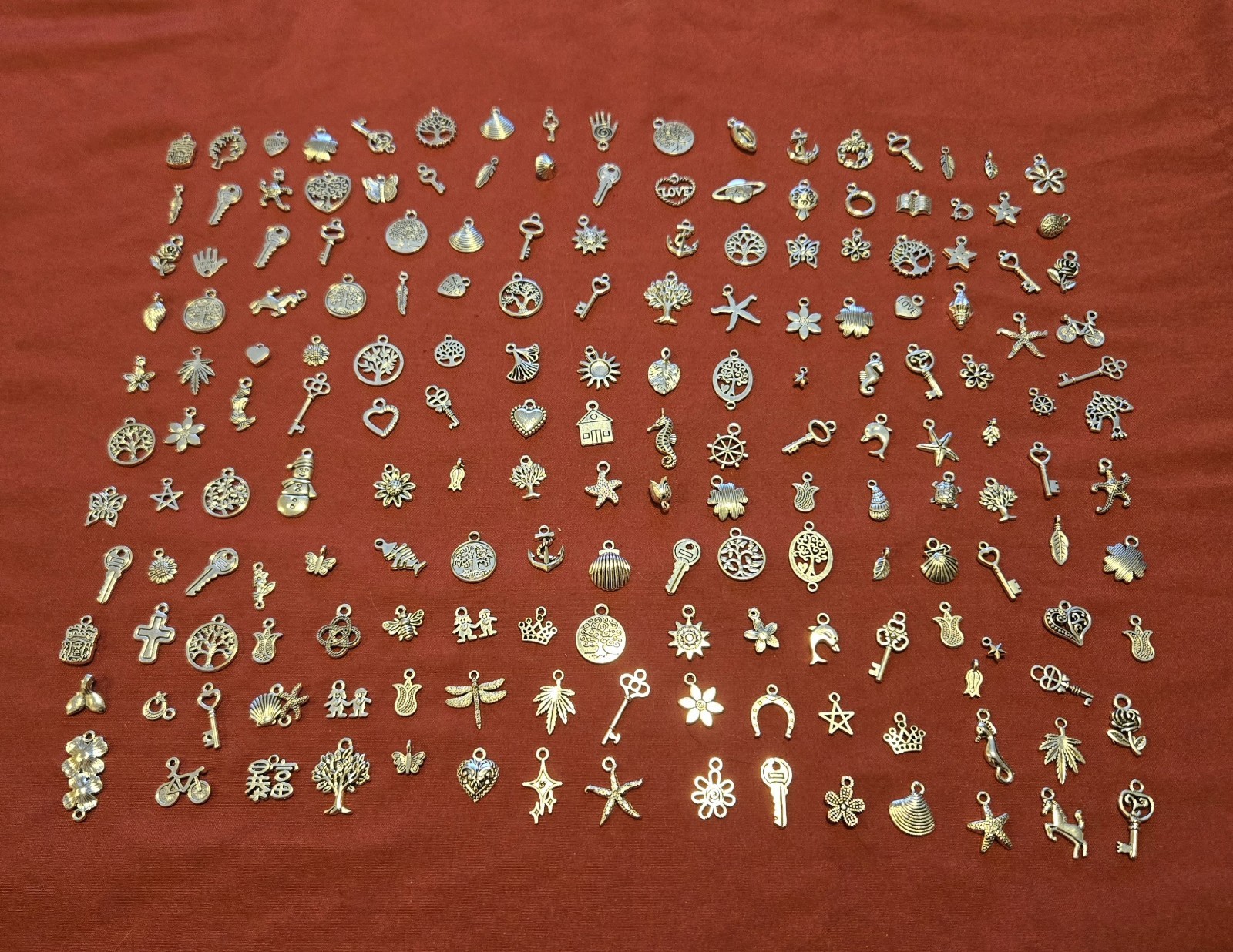 10 Mixed Charms Silver Pendants Random Mix