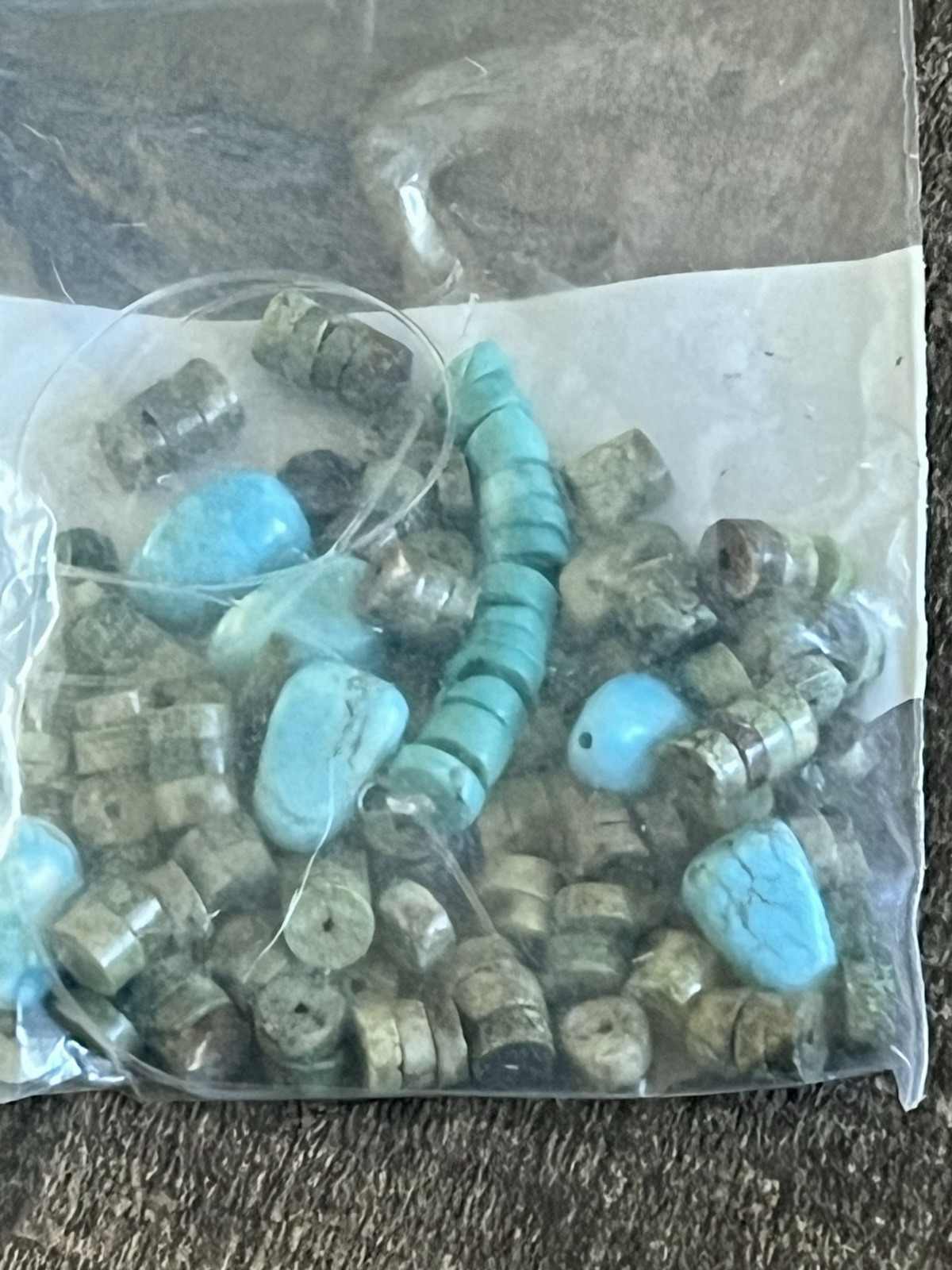 Genuine Blue Turquoise Bead Lot Jewelry Making Heishi Nugget Square 34 Strands +