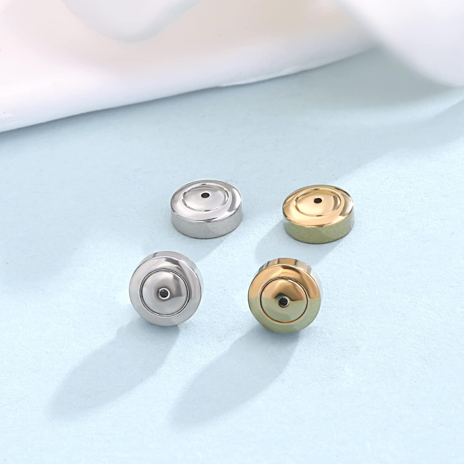 Earring Backs for Studs, 4PCS Large Heavy Earring Support Backs in Gold