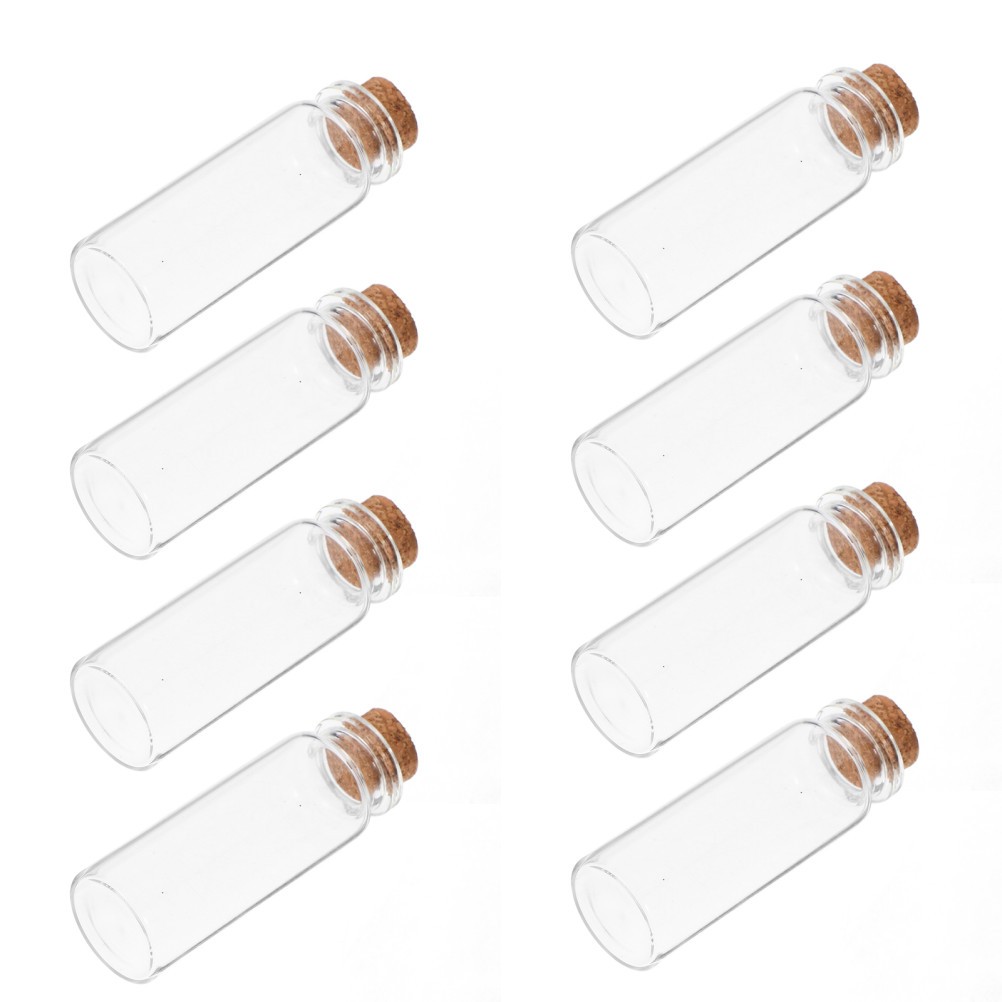 24 Pcs Mini Glass Bottles Clear with Stopper Powder Dispenser for Craft