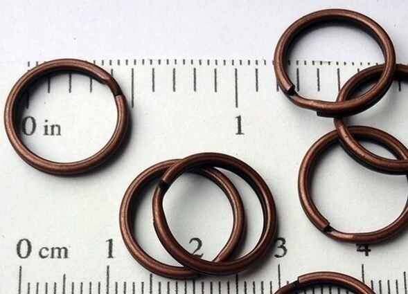 4 Key Rings 15mm Approx 5/8″ Split Ring Antique Copper Finish Steel Findings