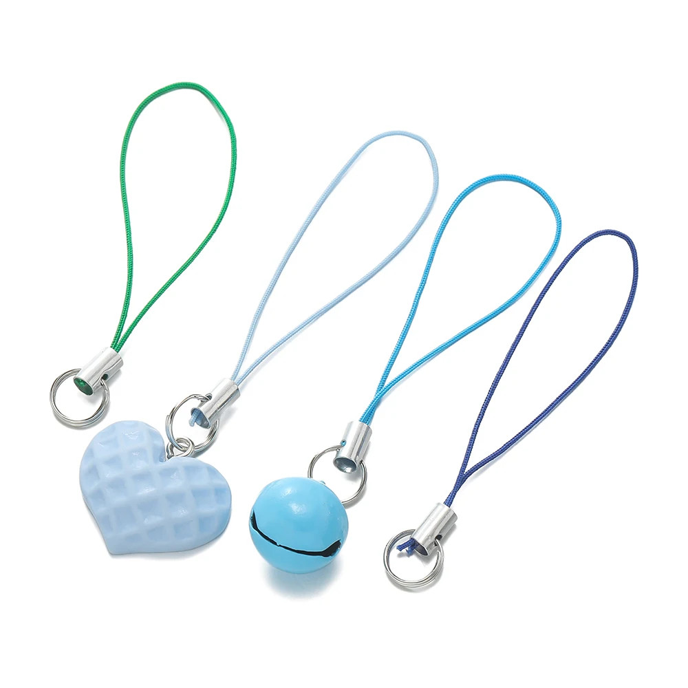 20Pcs Polyester Cord with Double Jump Ring Lanyard Rope Keychain Crafts Handmade